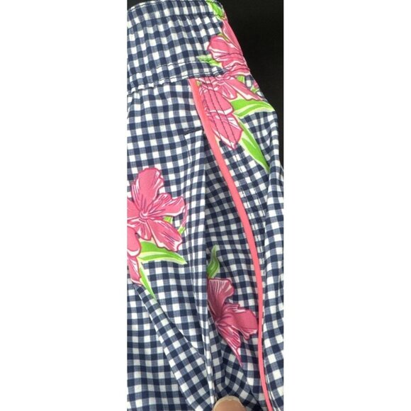 Vineyard Vines Men's 7” Chappy Printed Gingham & Floral Lined Swim Trunks Sz M - Picture 6 of 11